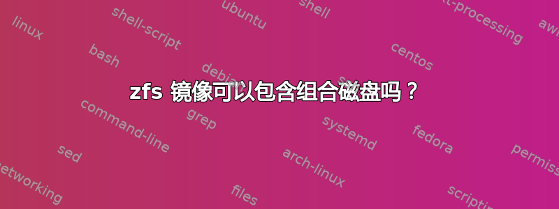 zfs 镜像可以包含组合磁盘吗？