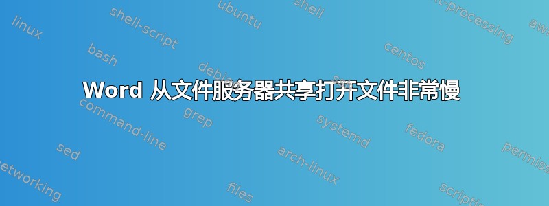 Word 从文件服务器共享打开文件非常慢