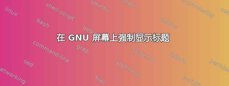 在 GNU 屏幕上强制显示标题