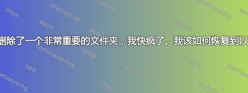 我觉得我彻底删除了一个非常重要的文件夹，我快疯了。我该如何恢复到以前的还原点？