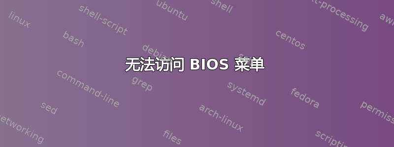 无法访问 BIOS 菜单