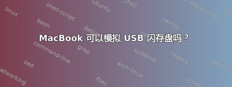 MacBook 可以模拟 USB 闪存盘吗？