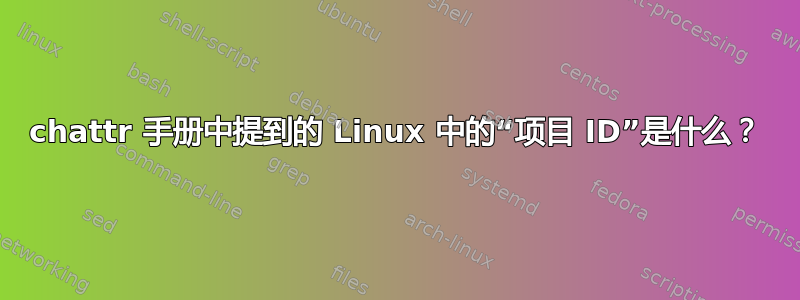 chattr 手册中提到的 Linux 中的“项目 ID”是什么？