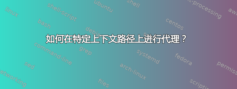 如何在特定上下文路径上进行代理？