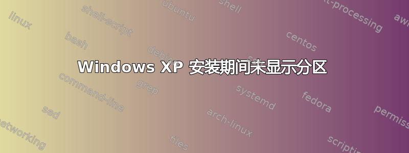 Windows XP 安装期间未显示分区