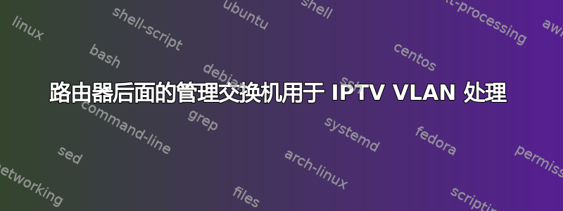 路由器后面的管理交换机用于 IPTV VLAN 处理