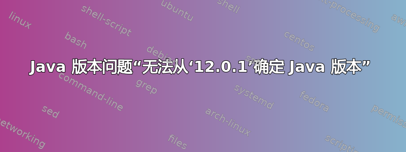 Java 版本问题“无法从‘12.0.1’确定 Java 版本”