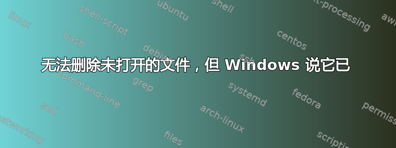 无法删除未打开的文件，但 Windows 说它已