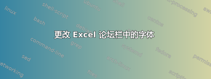 更改 Excel 论坛栏中的字体