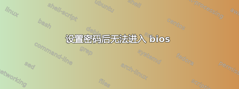 设置密码后无法进入 bios