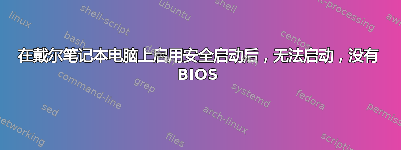 在戴尔笔记本电脑上启用安全启动后，无法启动，没有 BIOS