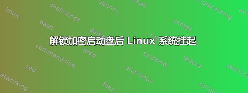 解锁加密启动盘后 Linux 系统挂起