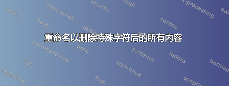 重命名以删除特殊字符后的所有内容