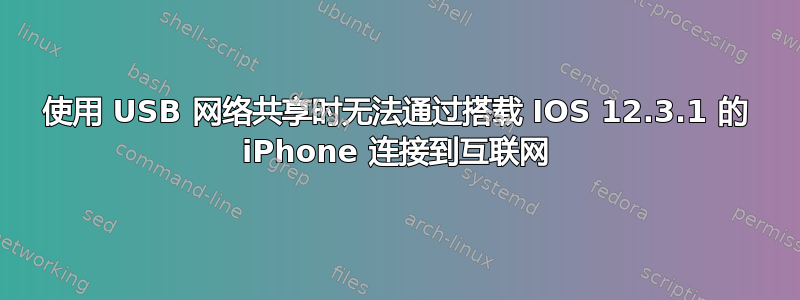 使用 USB 网络共享时无法通过搭载 IOS 12.3.1 的 iPhone 连接到互联网