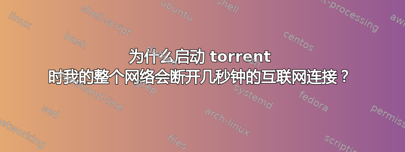 为什么启动 torrent 时我的整个网络会断开几秒钟的互联网连接？