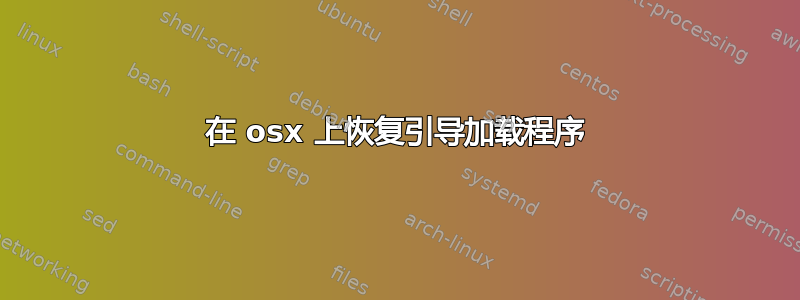 在 osx 上恢复引导加载程序