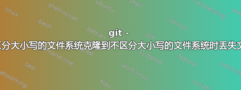 git - 从区分大小写的文件系统克隆到不区分大小写的文件系统时丢失文件