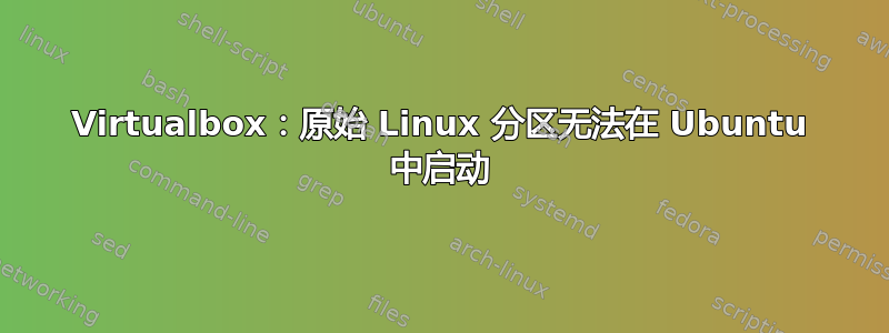 Virtualbox：原始 Linux 分区无法在 Ubuntu 中启动