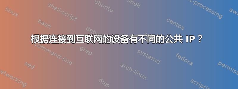 根据连接到互联网的设备有不同的公共 IP？