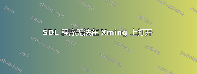 SDL 程序无法在 Xming 上打开