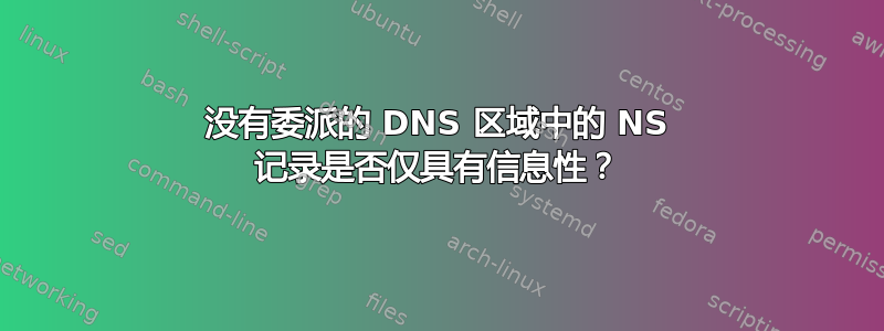 没有委派的 DNS 区域中的 NS 记录是否仅具有信息性？