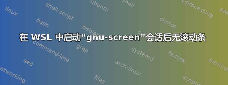 在 WSL 中启动“gnu-screen”会话后无滚动条