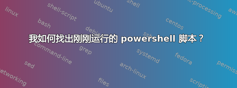 我如何找出刚刚运行的 powershell 脚本？