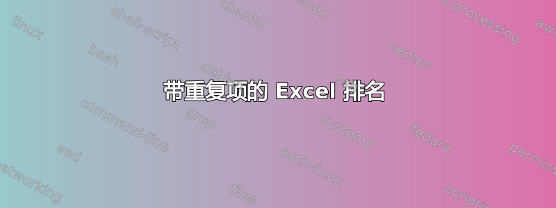 带重复项的 Excel 排名