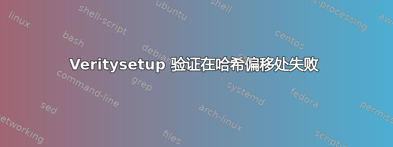 Veritysetup 验证在哈希偏移处失败