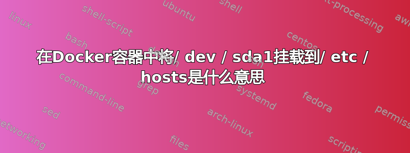 在Docker容器中将/ dev / sda1挂载到/ etc / hosts是什么意思