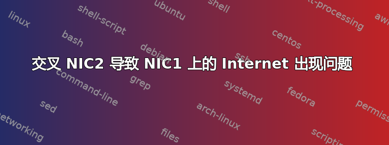 交叉 NIC2 导致 NIC1 上的 Internet 出现问题