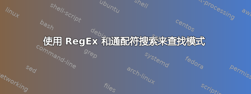 使用 RegEx 和通配符搜索来查找模式