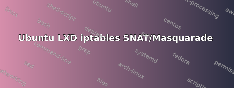 Ubuntu LXD iptables SNAT/Masquarade