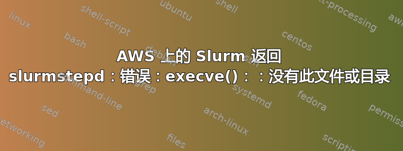 AWS 上的 Slurm 返回 slurmstepd：错误：execve()：：没有此文件或目录