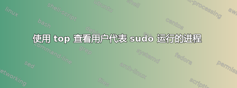 使用 top 查看用户代表 sudo 运行的进程