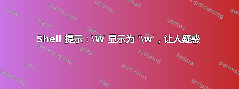 Shell 提示：\W 显示为 '\w'，让人疑惑