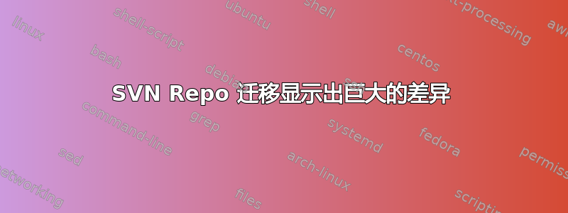 SVN Repo 迁移显示出巨大的差异