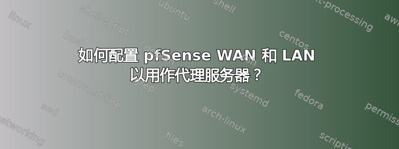 如何配置 pfSense WAN 和 LAN 以用作代理服务器？