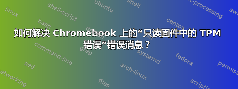 如何解决 Chromebook 上的“只读固件中的 TPM 错误”错误消息？