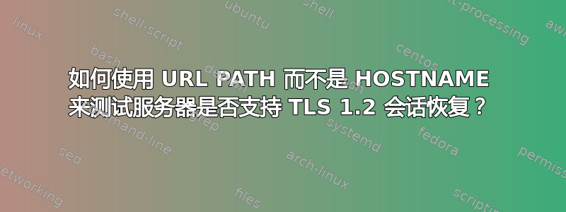 如何使用 URL PATH 而不是 HOSTNAME 来测试服务器是否支持 TLS 1.2 会话恢复？
