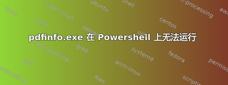 pdfinfo.exe 在 Powershell 上无法运行