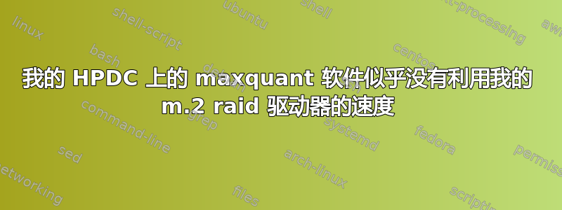 我的 HPDC 上的 maxquant 软件似乎没有利用我的 m.2 raid 驱动器的速度