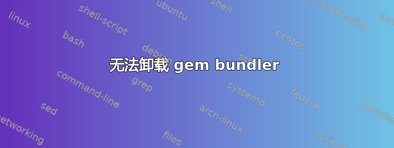 无法卸载 gem bundler