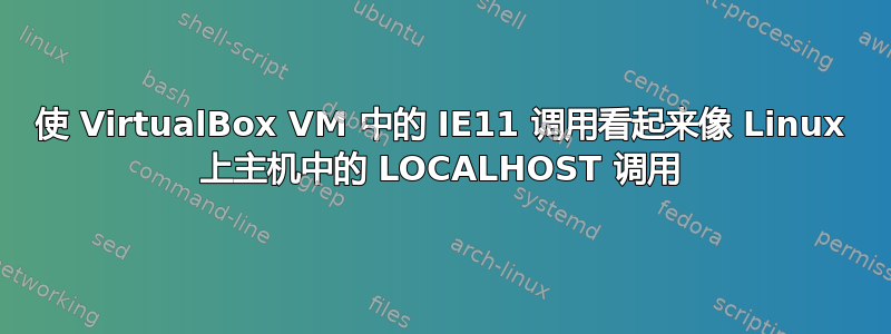 使 VirtualBox VM 中的 IE11 调用看起来像 Linux 上主机中的 LOCALHOST 调用