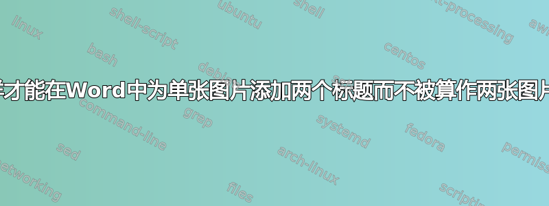 怎样才能在Word中为单张图片添加两个标题而不被算作两张图片？