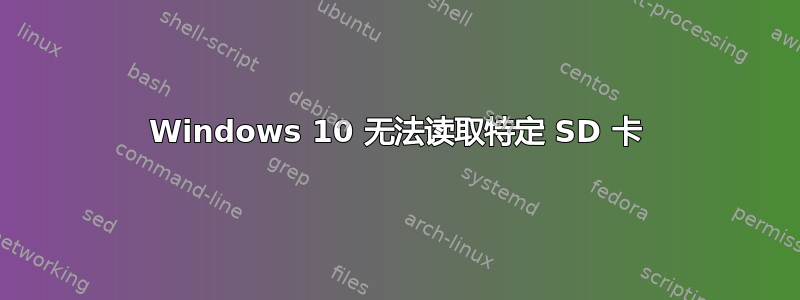 Windows 10 无法读取特定 SD 卡