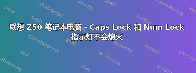 联想 Z50 笔记本电脑 - Caps Lock 和 Num Lock 指示灯不会熄灭