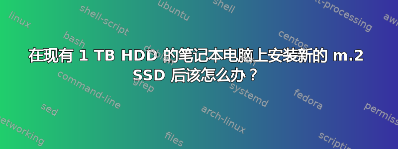 在现有 1 TB HDD 的笔记本电脑上安装新的 m.2 SSD 后该怎么办？