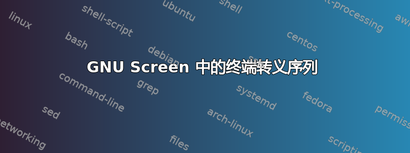 GNU Screen 中的终端转义序列