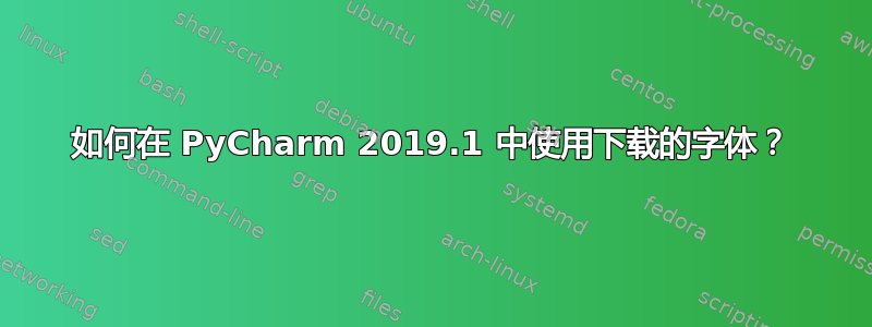 如何在 PyCharm 2019.1 中使用下载的字体？